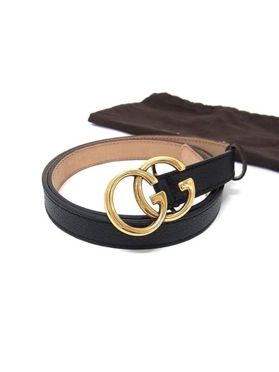 Gucci Accessories - Gucci GG Marmont Leather Gold 80 32 Black Belt